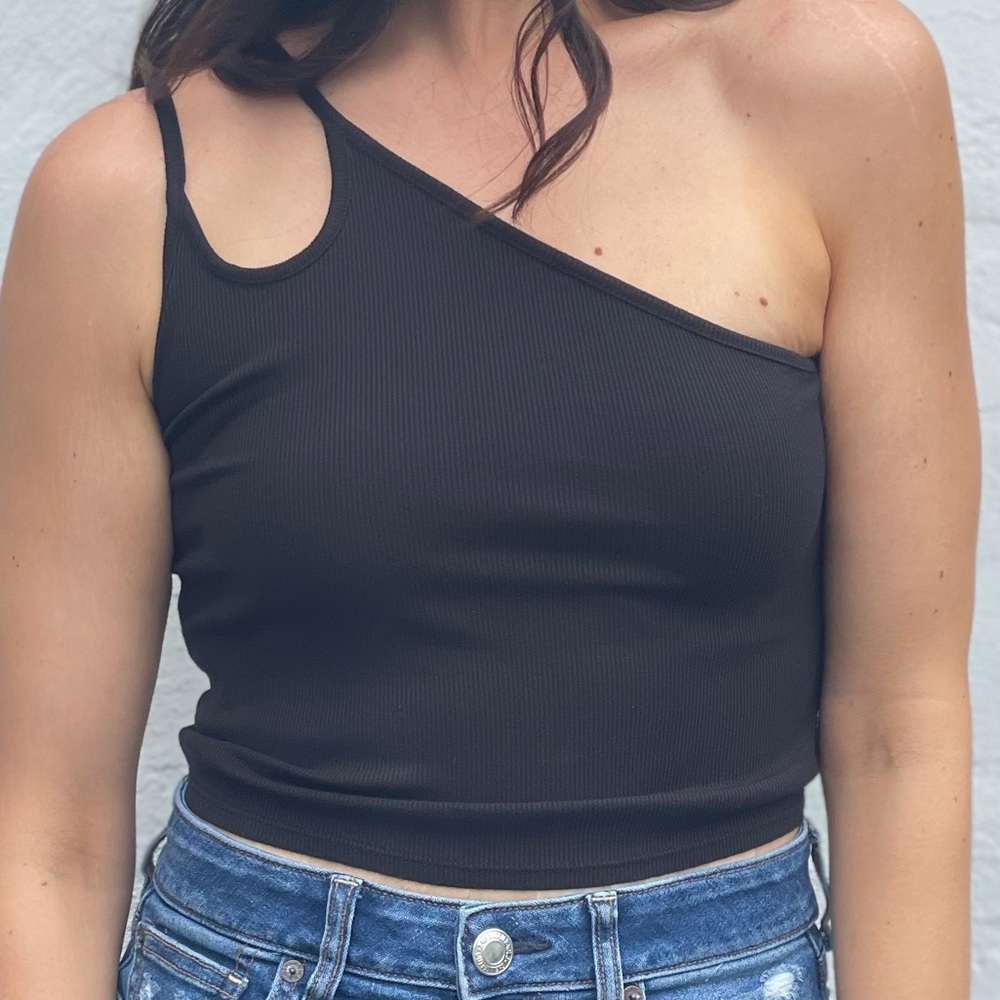 Papermoon one shoulder cutout tank